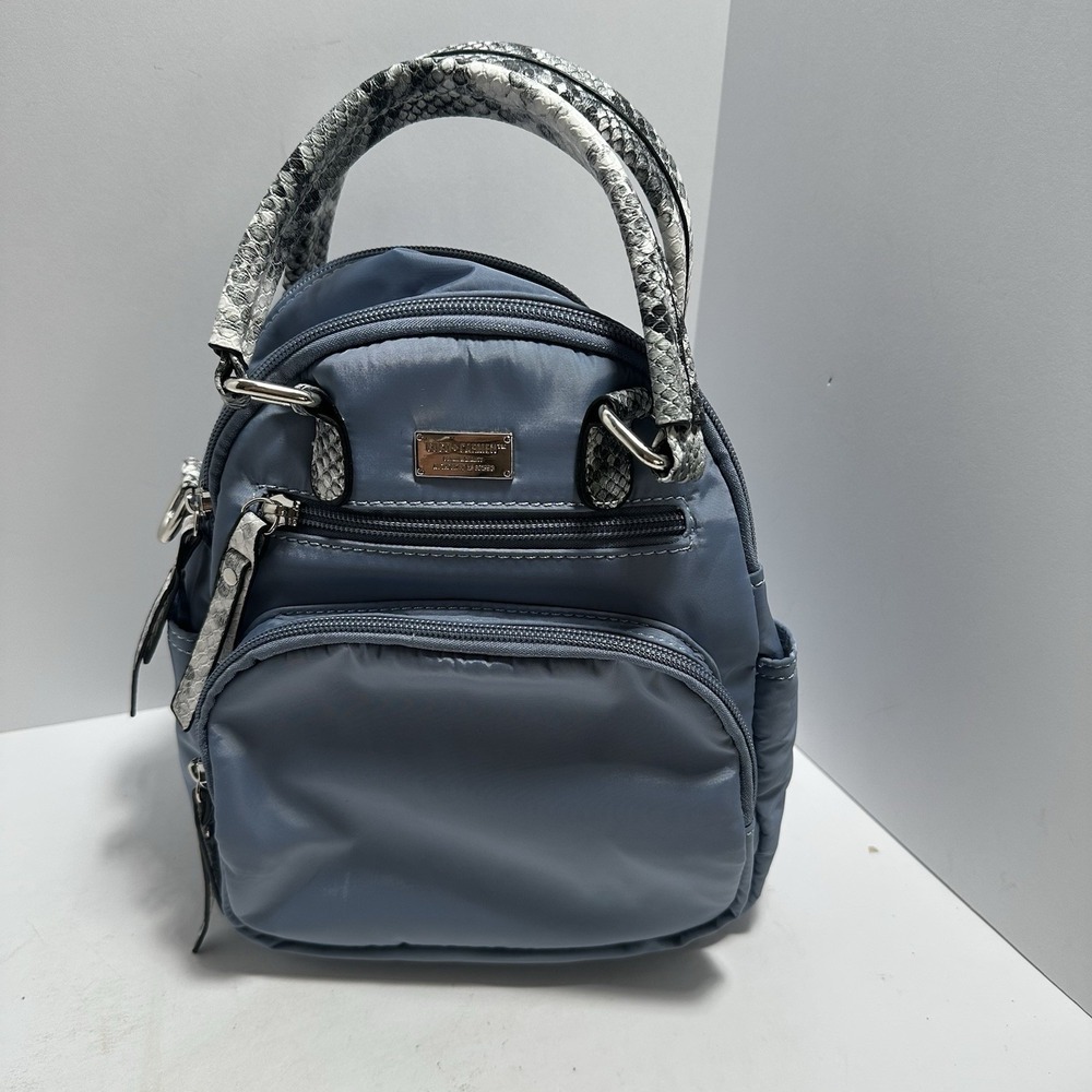 Coco‎ And Carmen NWT Blue Snack Skin Pattern Backpack Handbag